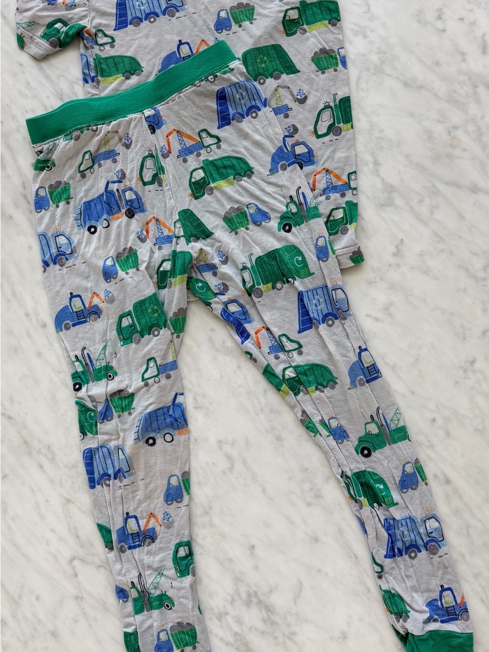 Little Sleepies Gray Pajama Bottoms with Green & Blue Trucks in 5/6